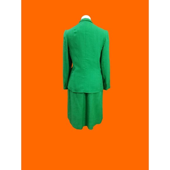 1970's Cross Country Fashions Green Linen Suit - Picture 2 of 6